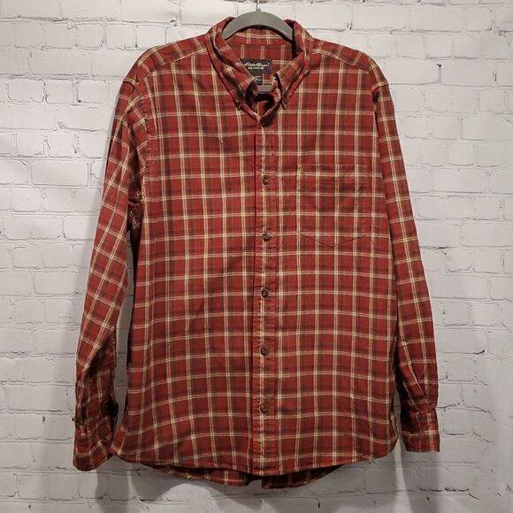 Eddie Bauer men's plaid button front shirt - Picture 1 of 4